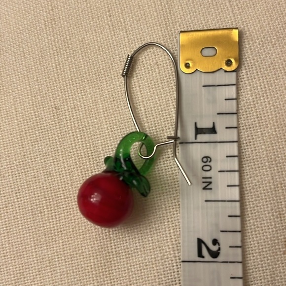 Cherry drop earrings Glass 🍒 - Picture 3 of 3